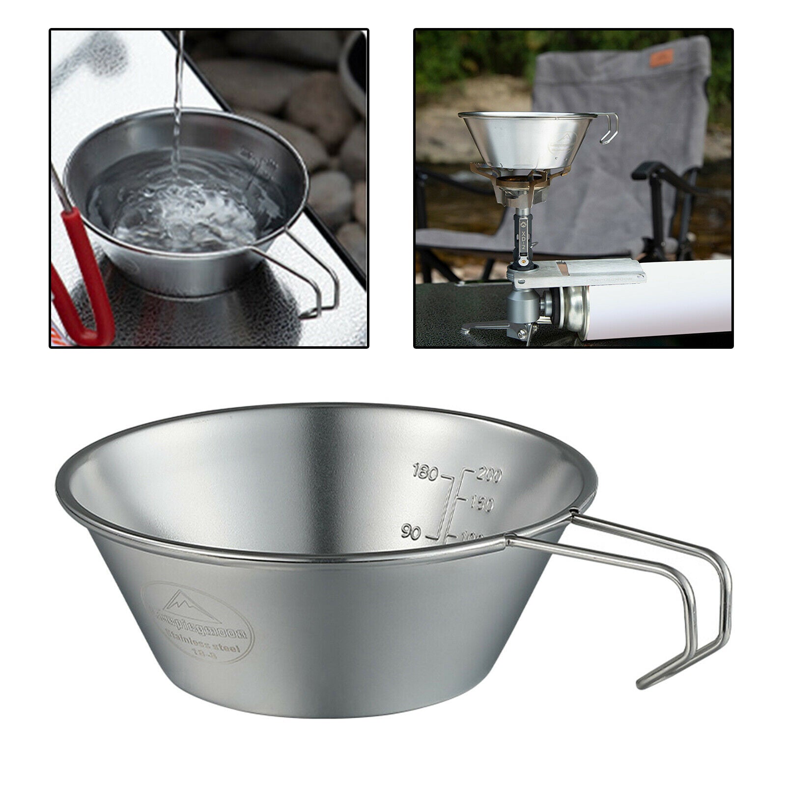 Rice Bowl Sauce Pan 310ML Soup Porridge Milk Pot Stackable Camping Utensil