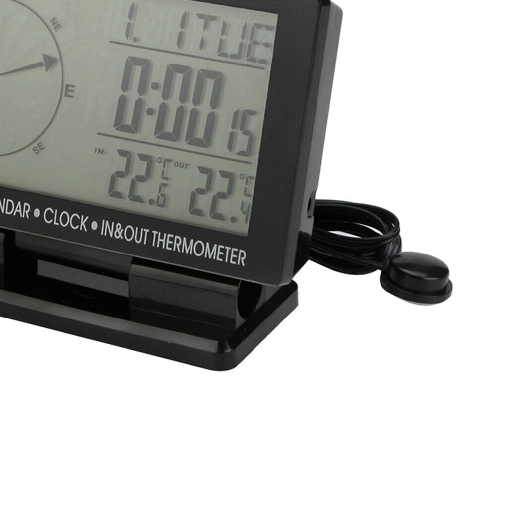 4.6 " LCD Display Blue LED Auto Digital Compass Clock Thermometer Calendar .