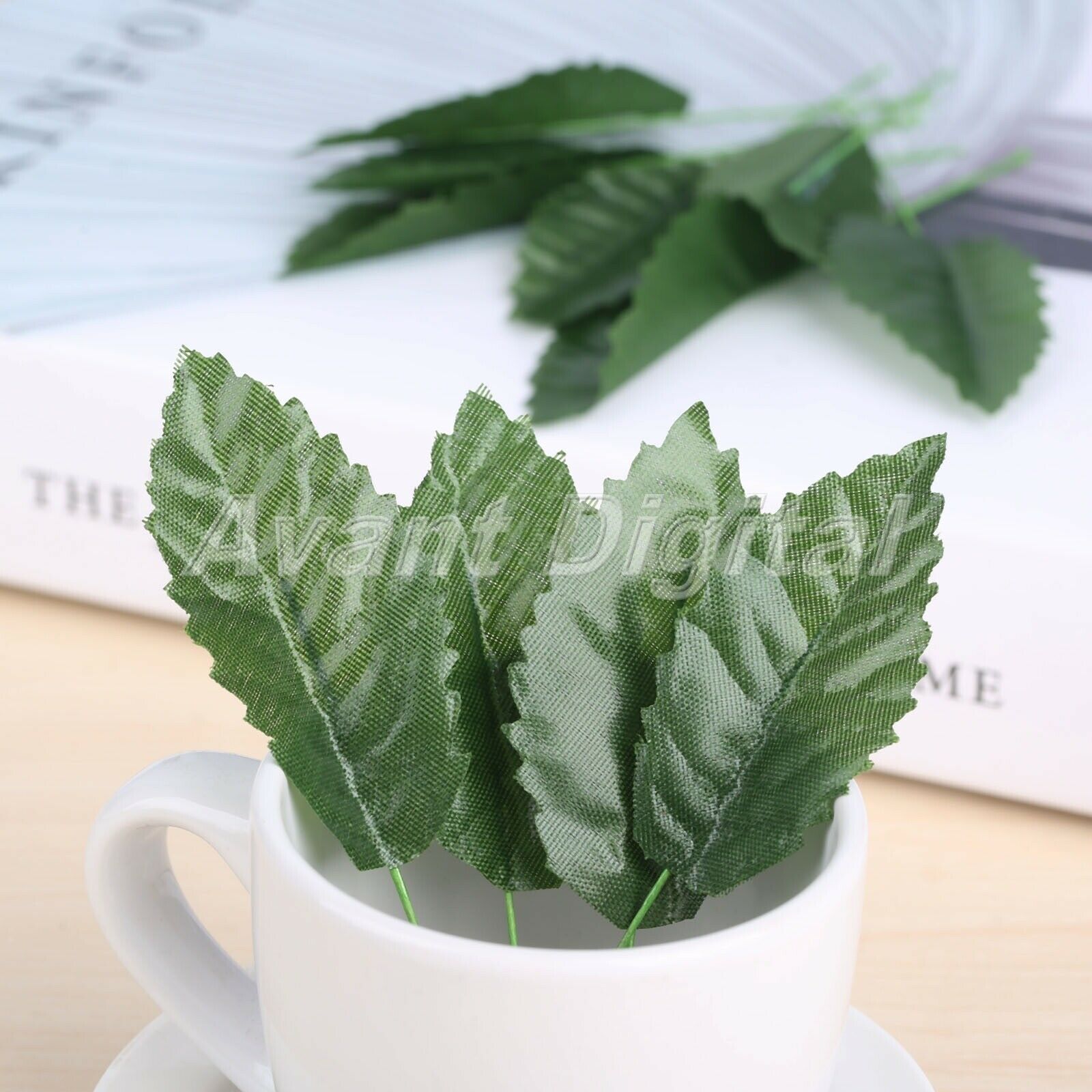 Decoration Artificial Flowers Silk Leaf Christmas DIY Crafts Floral Leaves 50Pcs