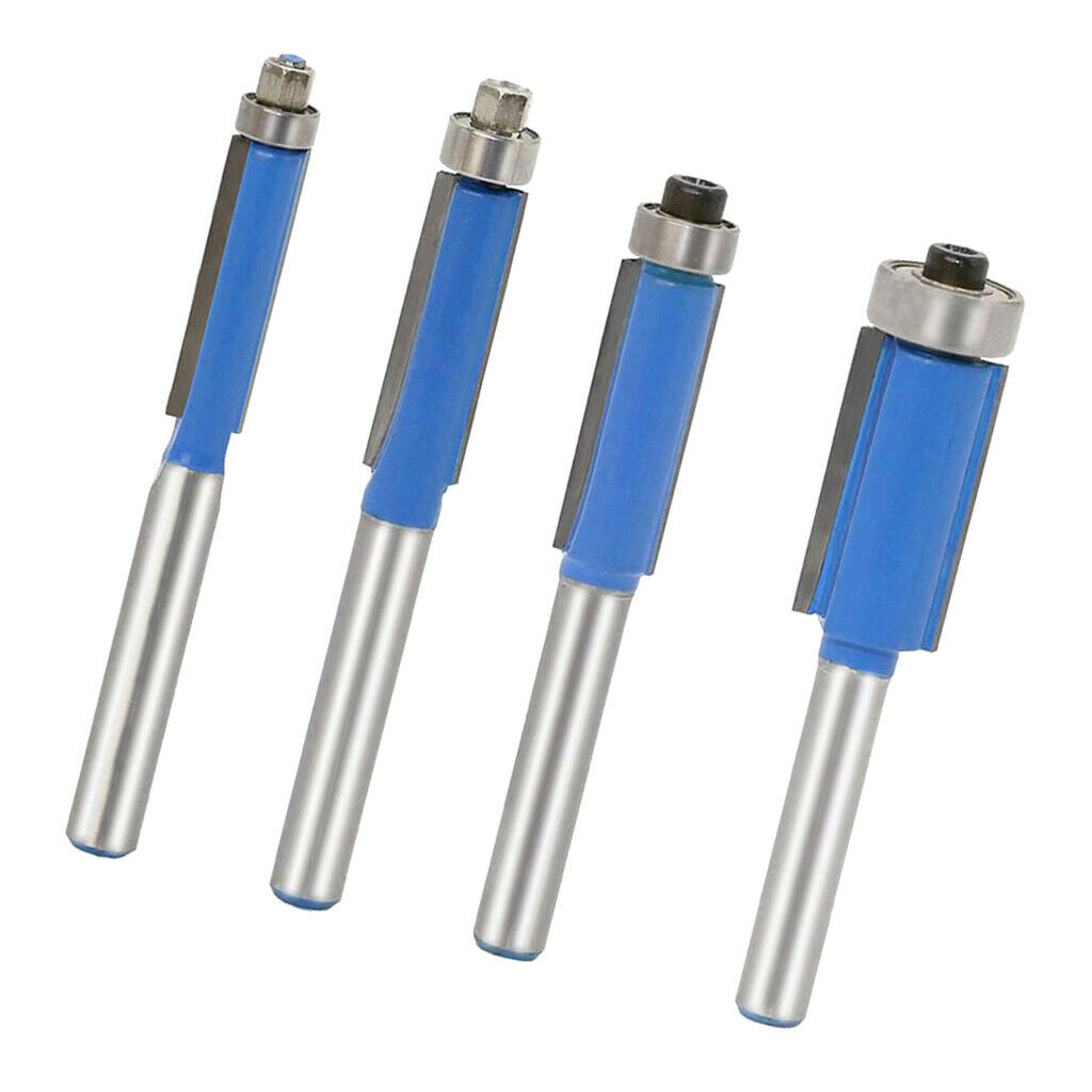 Milling cutter 1/4 '' wood milling cutter router bit trimming cutter set, 4 pcs