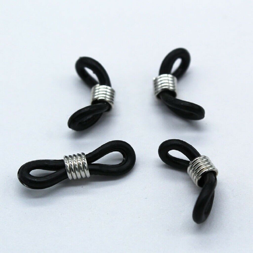 80pcs Eyeglass Chain Ends Spring Rubber Ends Eyeglasses Strap Holder Loops