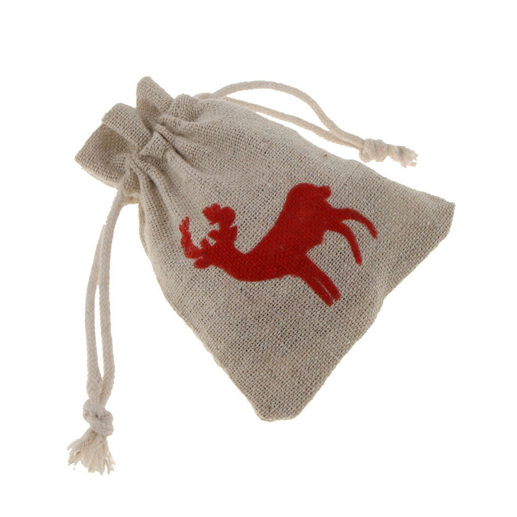 10pcs Cotton Linen Deer Elk Jewelry Pouch Drawstring Gift Bag Wedding Favor