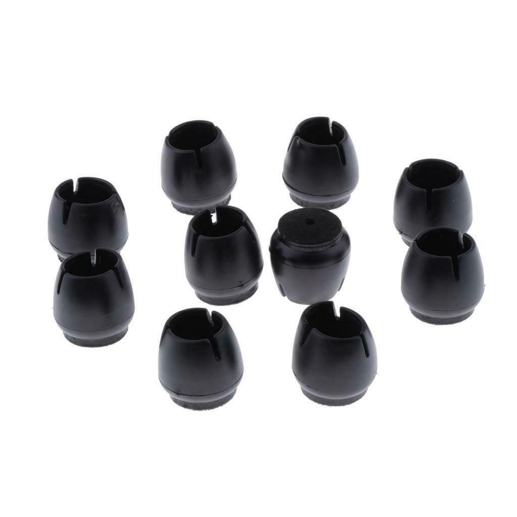 30pcs No-slip Chair Leg Caps Round Wood Furniture Floor Protectors Black