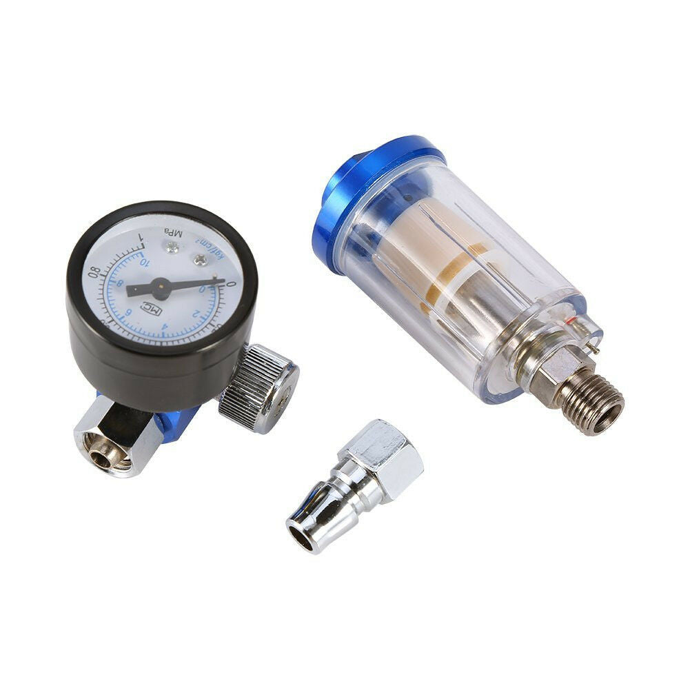 Air Pressure Regulator & In-line Water Trap Filter for Compressor HVLP Spray Gun
