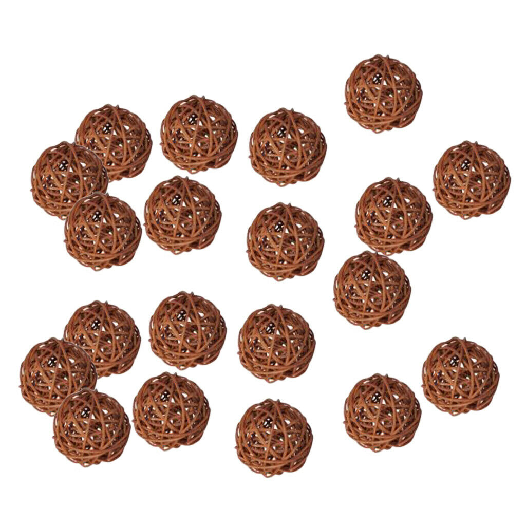20PCS Round Rattan Ball Takraw for Birthday Party & Home Wedding Party Decor