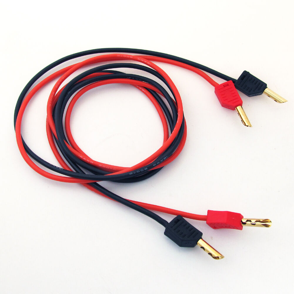 10pairs Dual Stackable Z-Type BFA 4mm Banana Plug Silicone Test Cable Red+Black