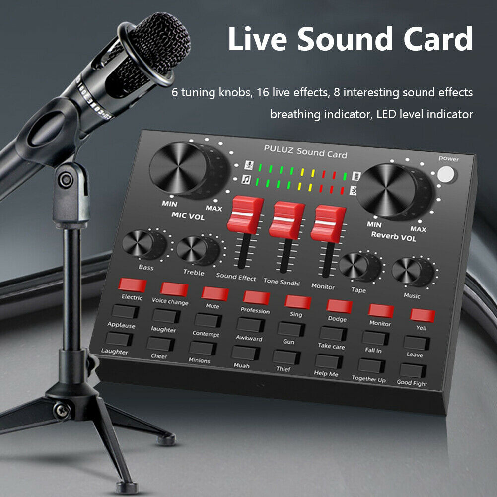 V5.0 Bluetooth Sound Card Audio Broadcast Headset Microphone Webcast Live