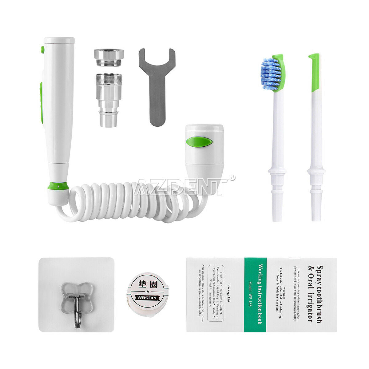 Dental Faucet Water Jet Flosser Irrigator Teeth Tooth Cleaner With Toothbrush