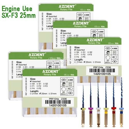 5Pack Dental Endodontic Niti Heat Activated Rotary Files Engine Use SX-F3 25mm
