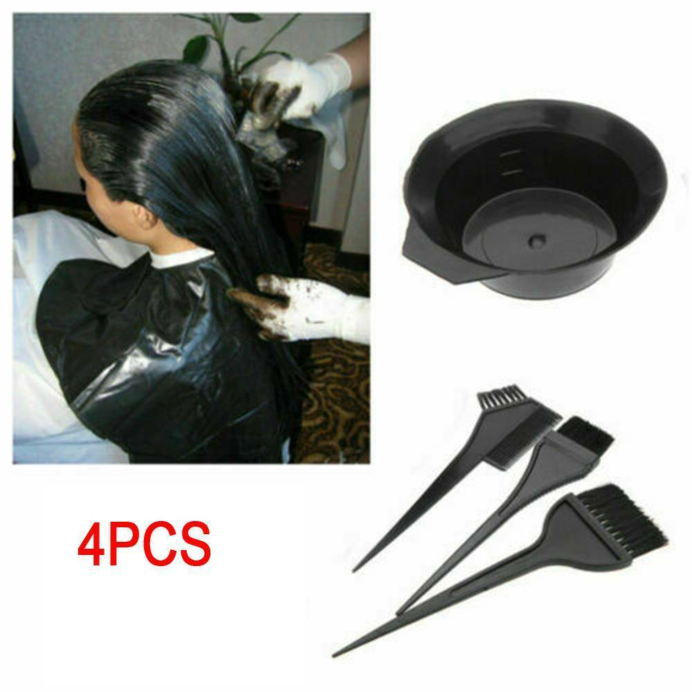 4x Salon Hair Coloring Dyeing Set Color Dye Brushes Comb Mixing Bowl Tint Tools