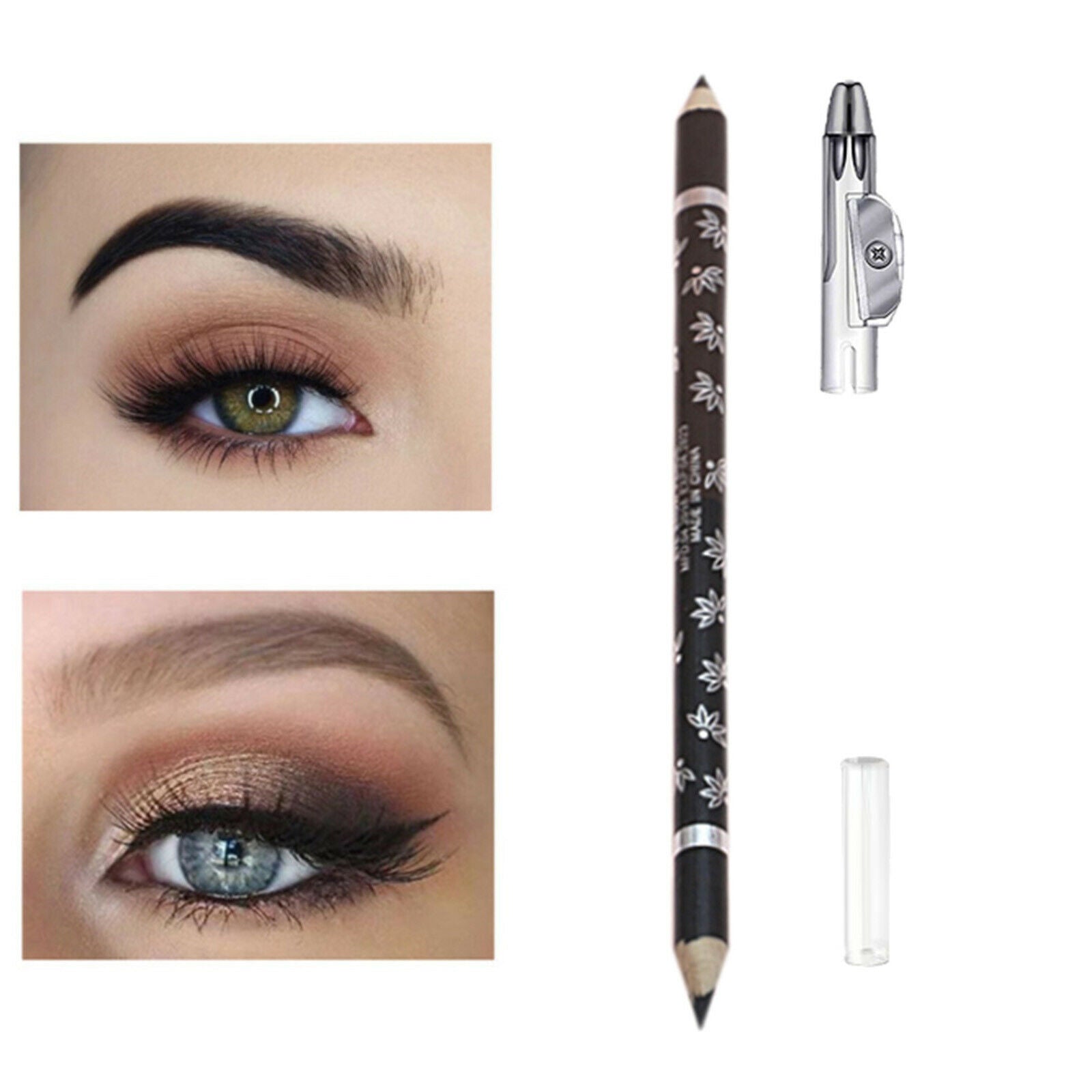 Double Head Eyebrow Pencil Waterproof Kits Tools for Home Travel Eye Makeup