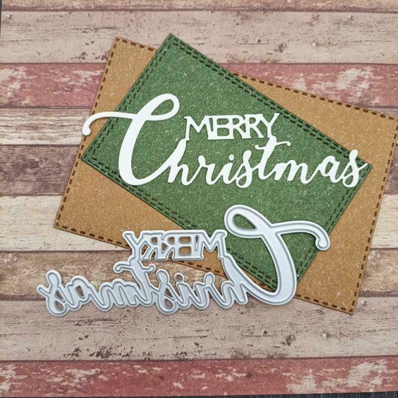 Merry Christmas Letter Metal Cutting Dies DIY Scrapbooking Embossing Stencil
