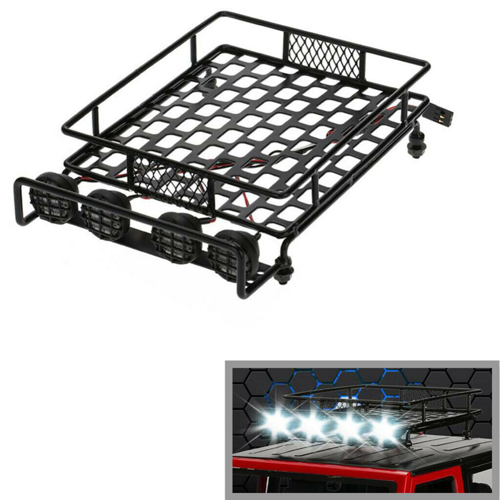 Metal Roof Rack With 4-LED White Round Lamp Accessories For