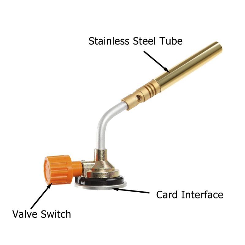 Blow Torch Butane Gas Flamethrower Burner Welding Manual Ignition Soldering BBQ