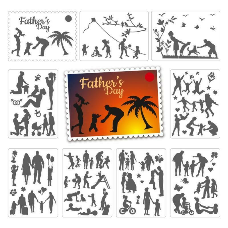 9Pcs Stencils for Card-making Create Rich Styles Suitable for Multiple Scenes