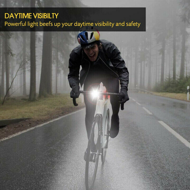 LED Bike Bicycle Front + Rear Lights USB Rechargeable Waterproof Cycling Camp