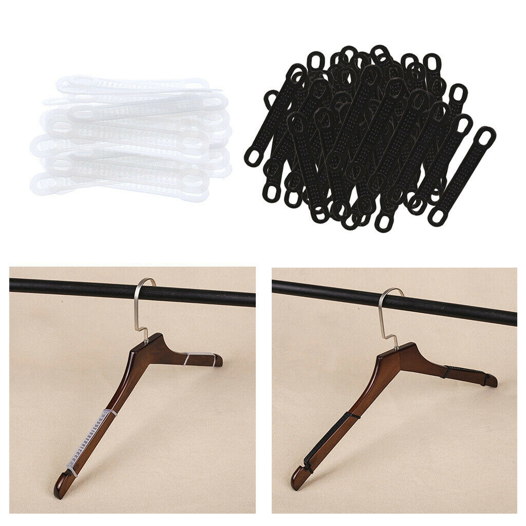 100 Pack Practical Anti-Slip Hanger Grips Clothing Hanger Shoulder Strips