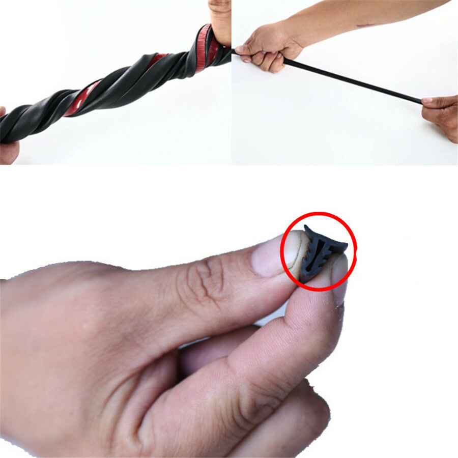 1.6M U Type Rubber Car Dashboard Edges Sealing Strip Noise Insulation Soundproof