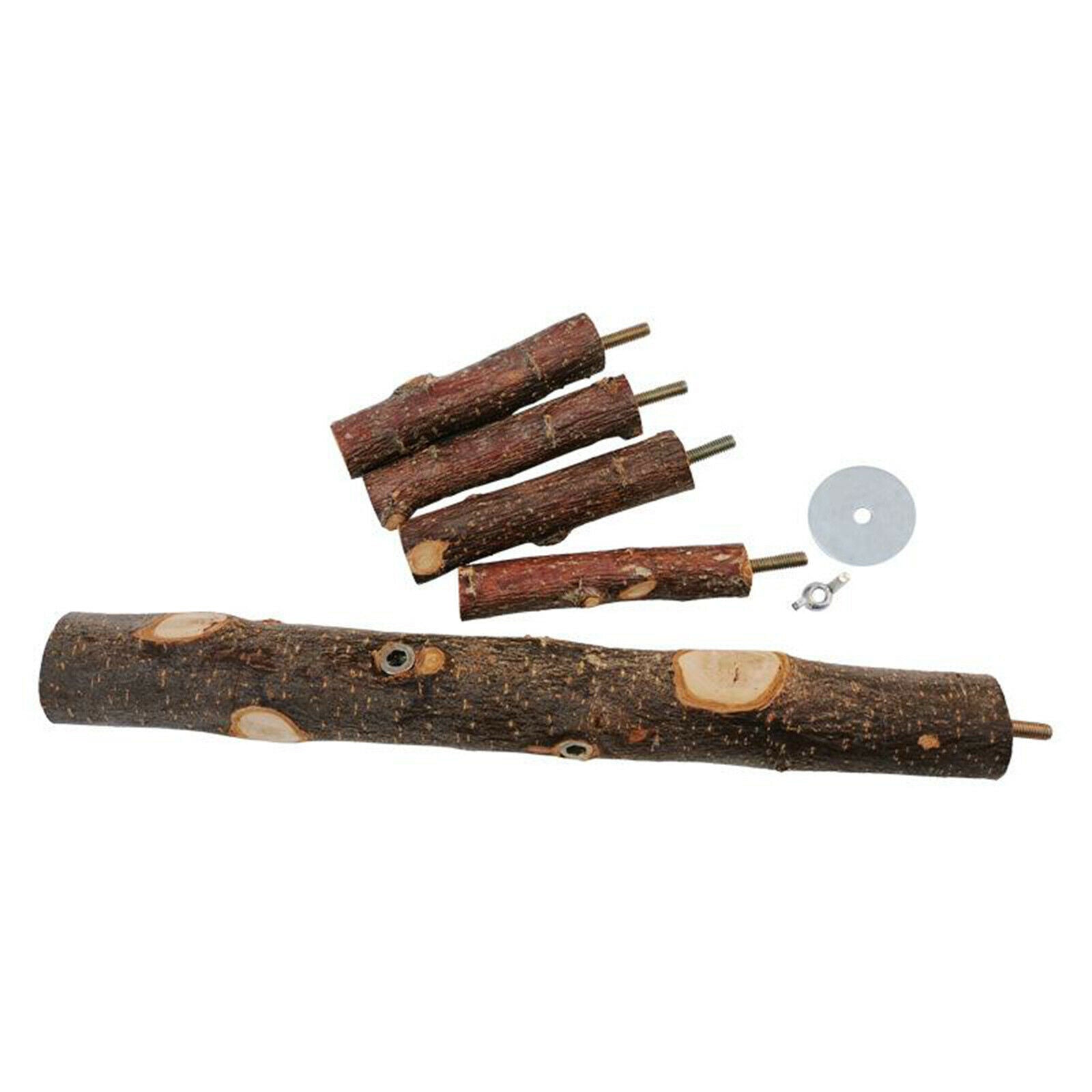 Bird Perch Natural Wood Stick Stand Rack Birdcage Hanging Swing Canaries