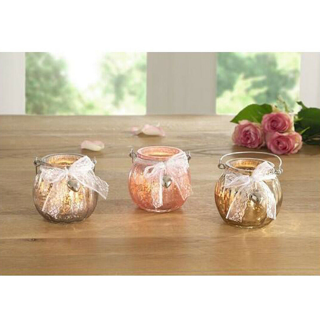 3Pcs Tea Light Mini Lanterns Candle Holder Candlestick for Events Decoration