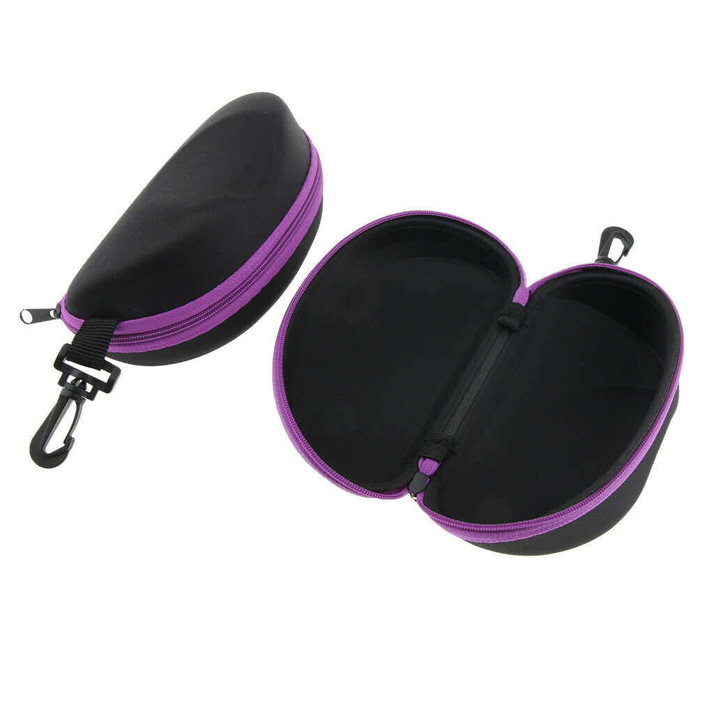 2x Portable Zipper Spectacle Sunglass Eyeglass Case Box Storage Pouch Purple