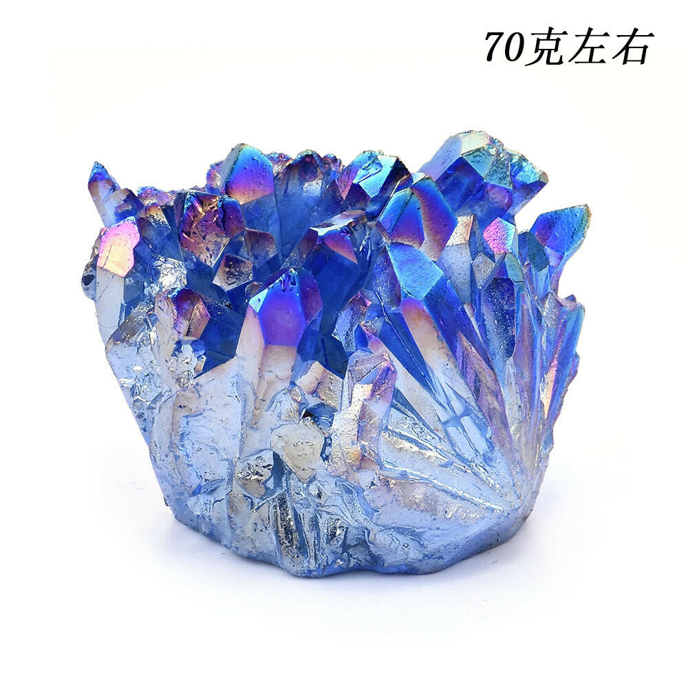 100% Natural Blue Crystal Quartz Cluster Stone Mineral Healing Specimen Decor US