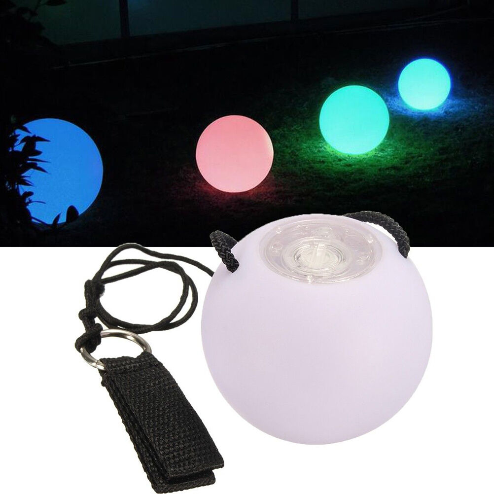 LED Multi-Coloured Glow POI Thrown Ball Light up For Belly Dance Hand Prop BDAU