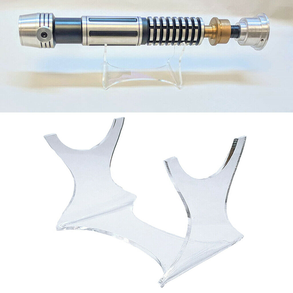 2Pc Clear Acrylic U-shape Horizontal Desk Display Stand for Lightsaber Rack