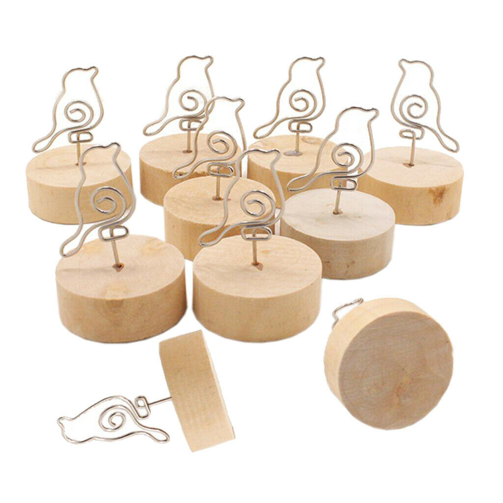 10x Photo Holder Name Cards Display Stand Wedding Party Rustic Ornaments