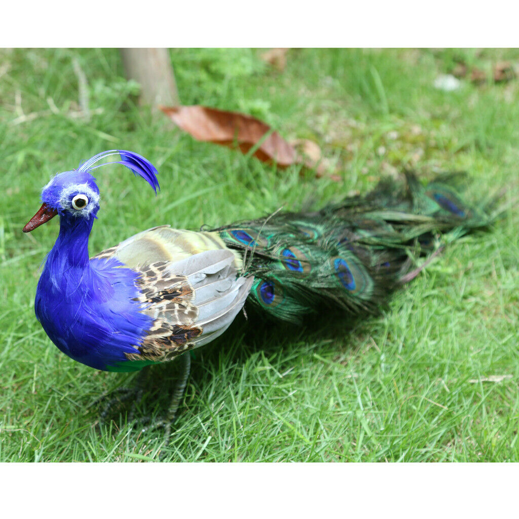 Artificial Colorful Luminous Peacock Birds Flowers Crafts Photo Party Wedding