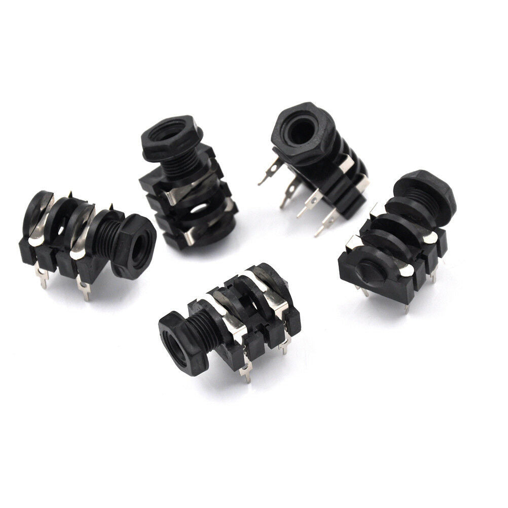 5x 6.35mm(1/4") 4Pin Female Stereo Jack Socket Panel PCB Weldin.l8