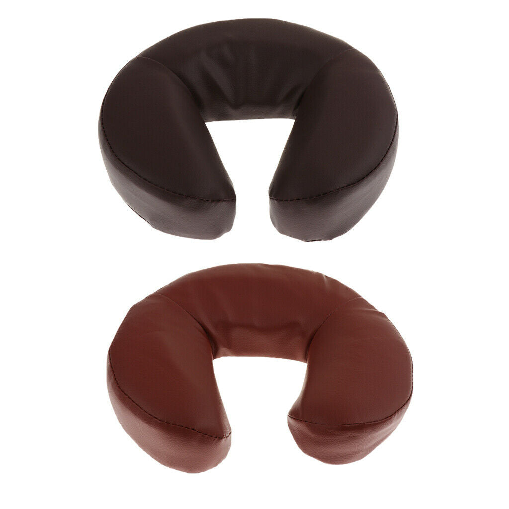 2Pcs Massage Table Bed Face Rest Down Cradle Cushion Pillows Pad Red+Brown