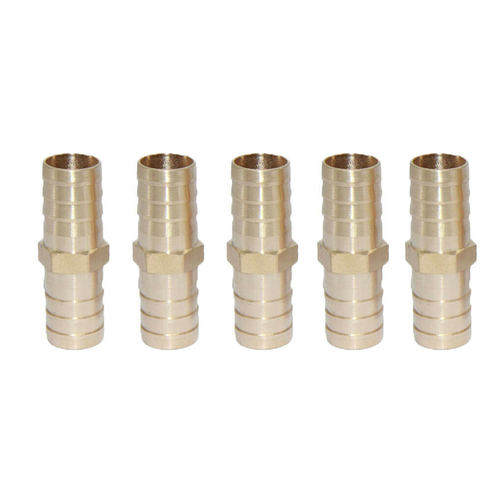Brass Barbed Hose Tube Pipe Pagoda Fitting Coupler Connector 5Pcs 16mm-16mm