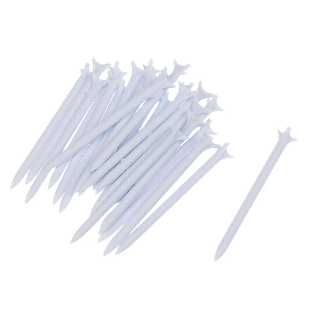 Pack of 25 Pieces 82mm Plastic Golf Tees Golf Equipments Accessories White