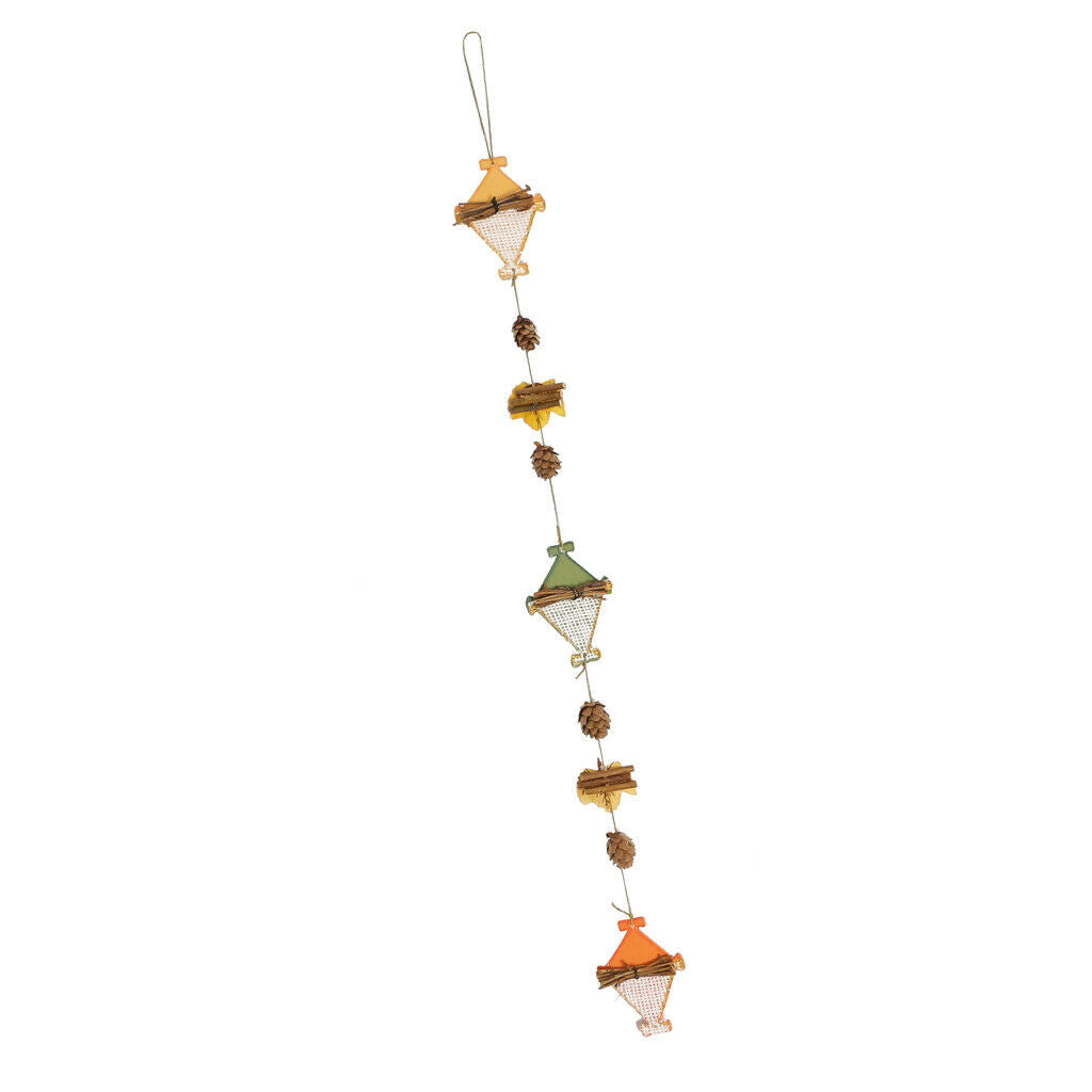 Christmas Pine Cones Leaf Wood Tartan Xmas Tree Party Hanging Ornament Decor
