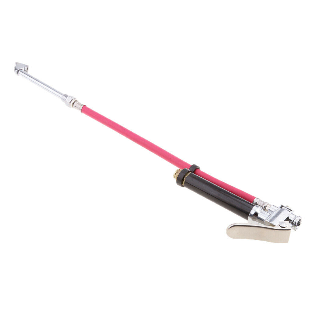 Air Tire Pressure Filler Fill Inflator Gauge Dual Chuck 12'' Compressor Hose