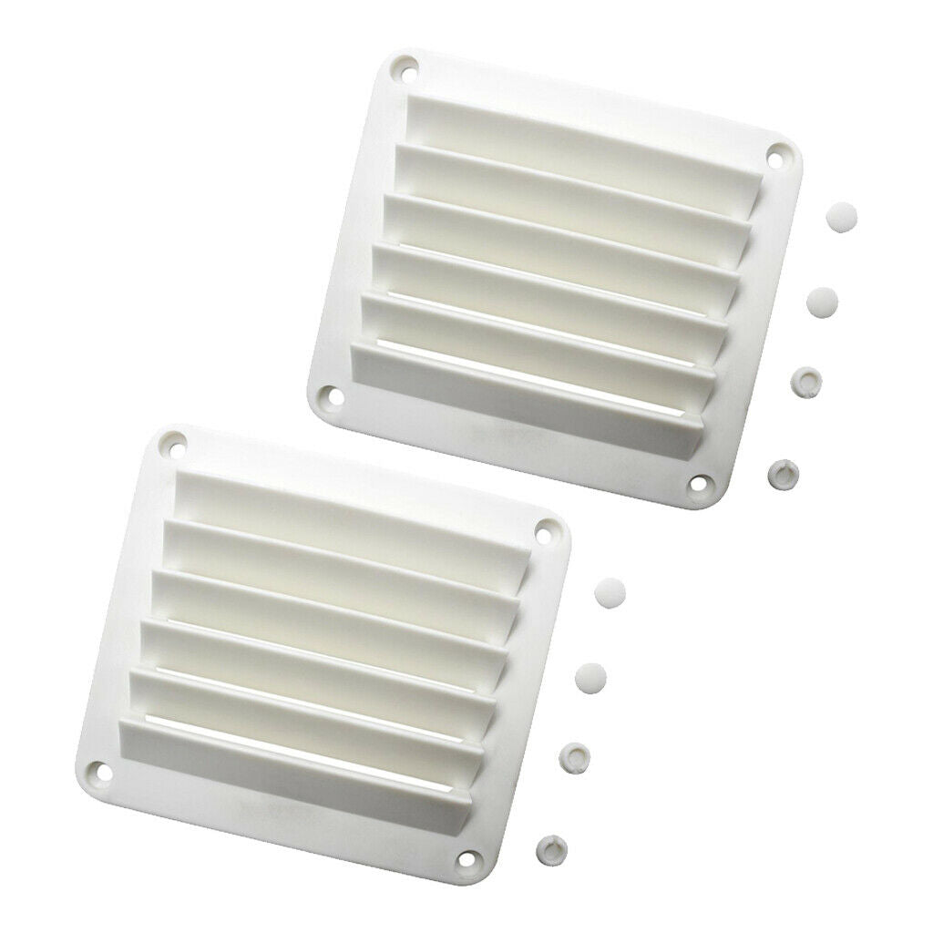 2x White ABS Louvered Plastic Vent 5-1/2inch x 4-7/8inch for Boat