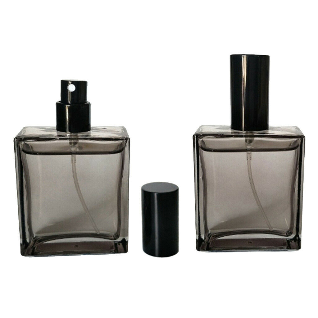 2 lot Leakproof Empty Perfume Bottle Sprayer Container for Men Gray 1.7oz