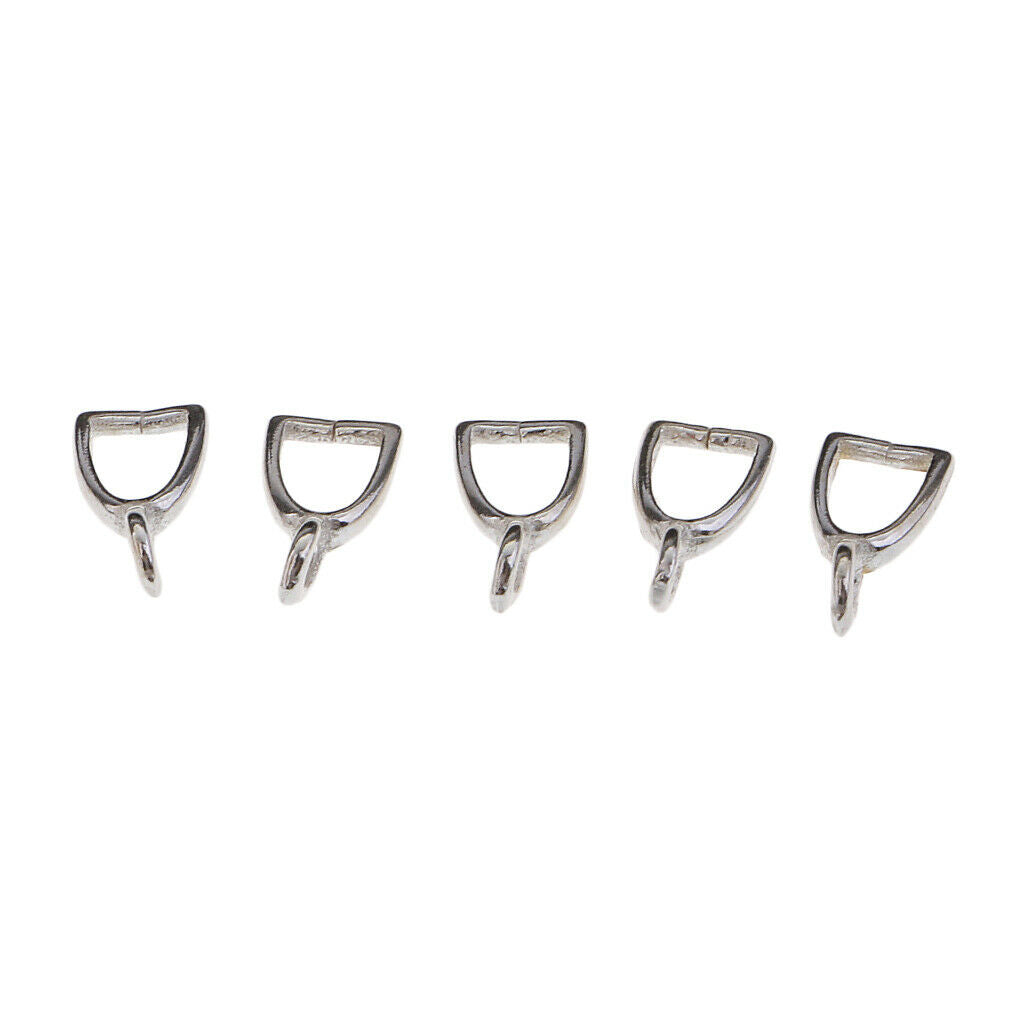 5x Sliver Pinch Clip Clasp Bail for DIY Earrings Necklace Jewelry Findings