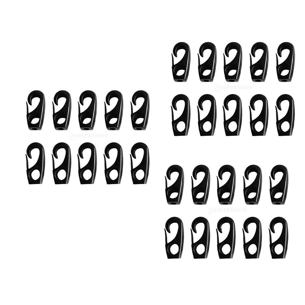 7mm Bungee Cord Hooks - Shock Cord Snap Hook - 30 Pcs Pack - Boating Camping