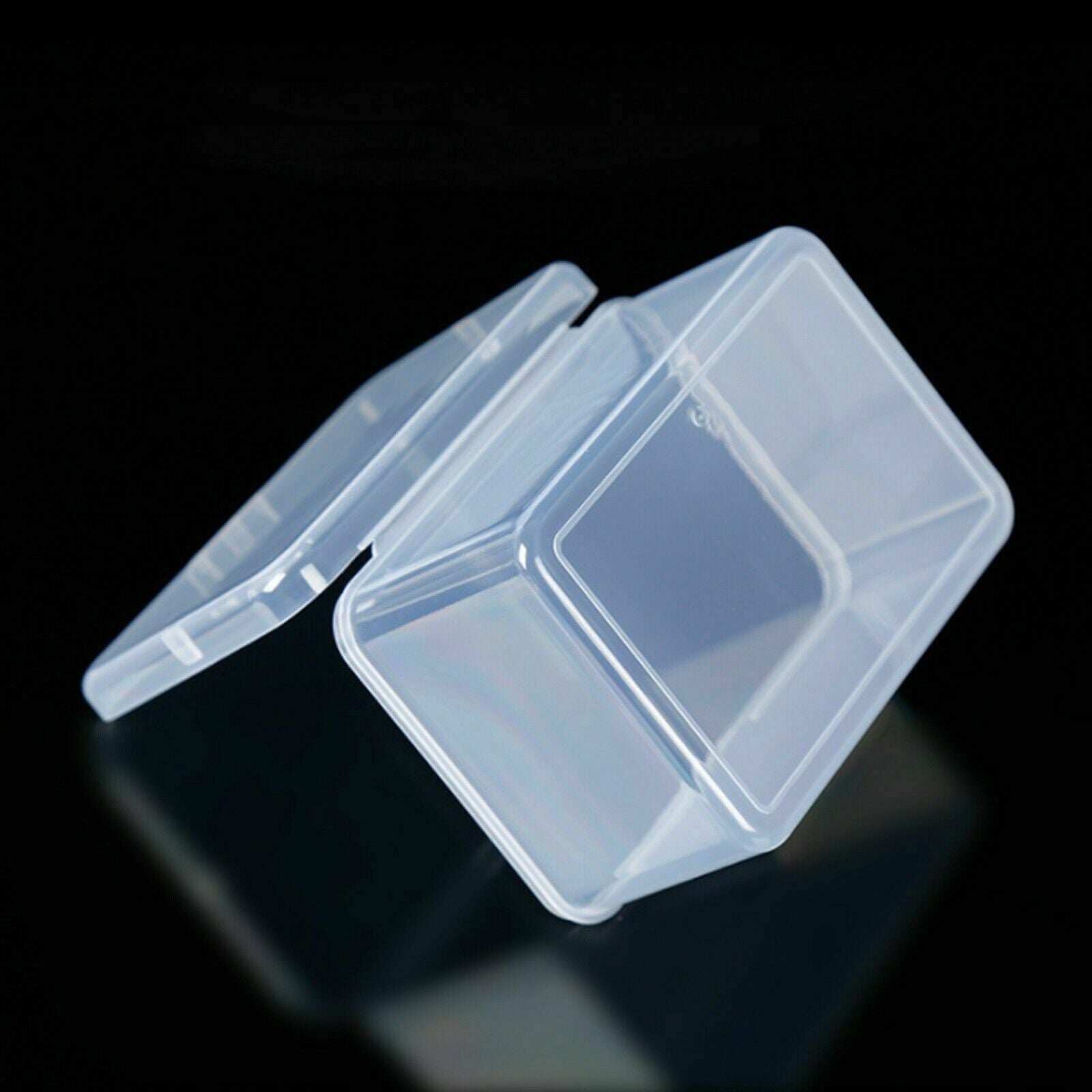Transparent Small Plastic Jewelry Storage Box Case Organizer Container Card Chip