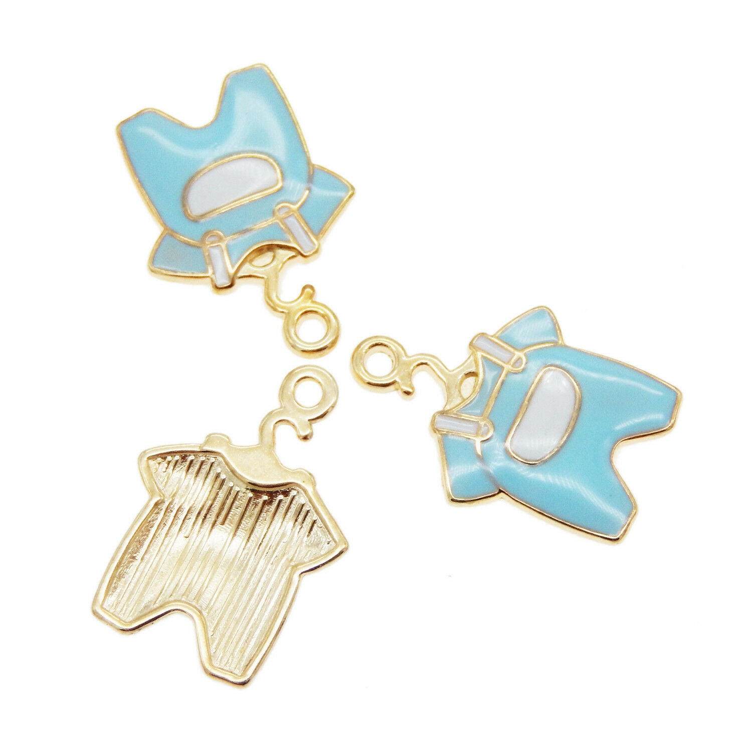 10 pcs Enamel Plated Baby Clothes Charm Pendant Findings 23x16mm #53400