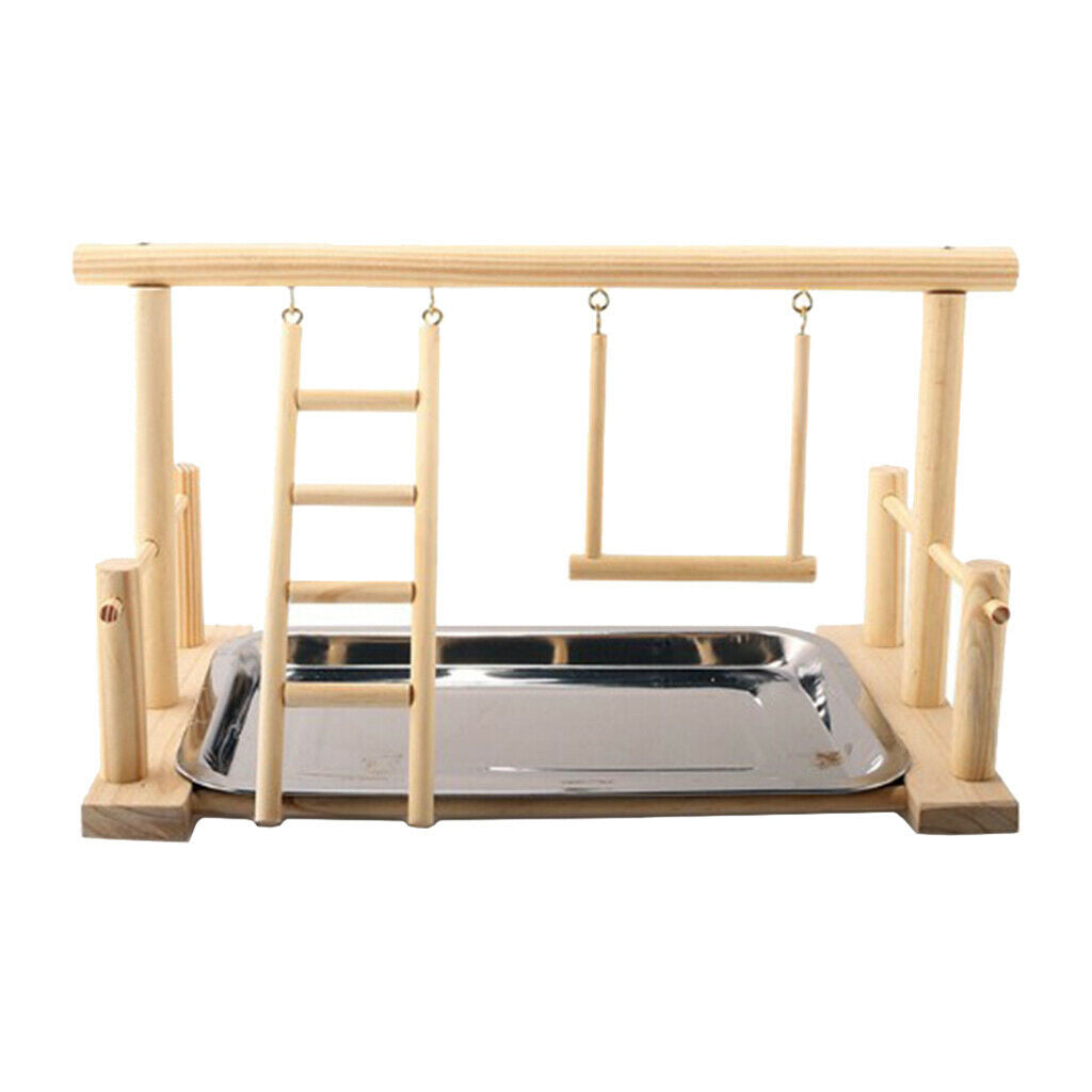 Parrot Birds Play Stand Cockatiel Playground Wooden Perch Gym Playpen A