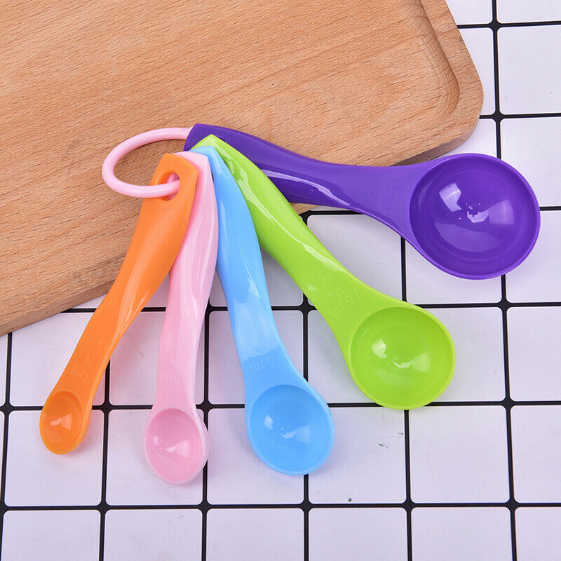 5pcs/set Measuring Spoons Colorful Plastic Sugar Cake Baking Sp..l8