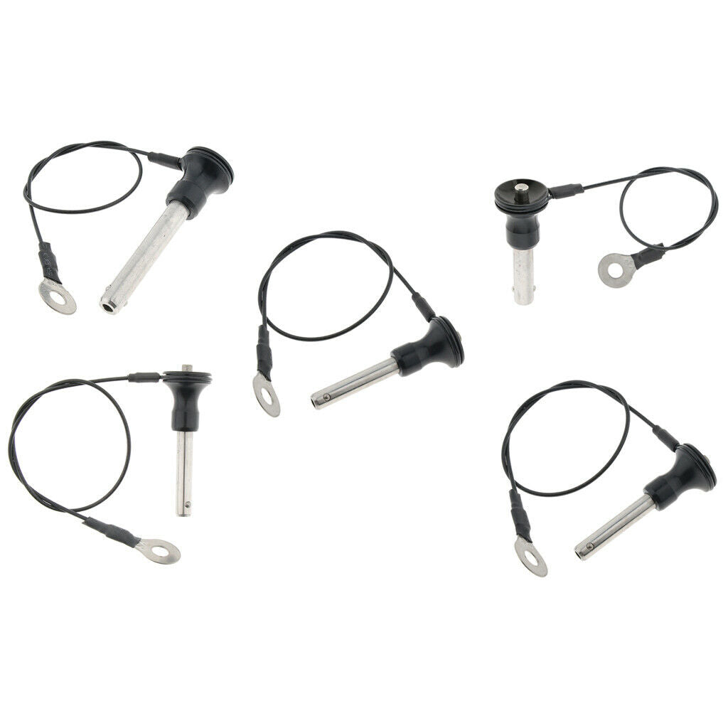 5Pcs Stainless Steel Ball Lock Quick Release Pin Push Button, Dia 8mm 6mm