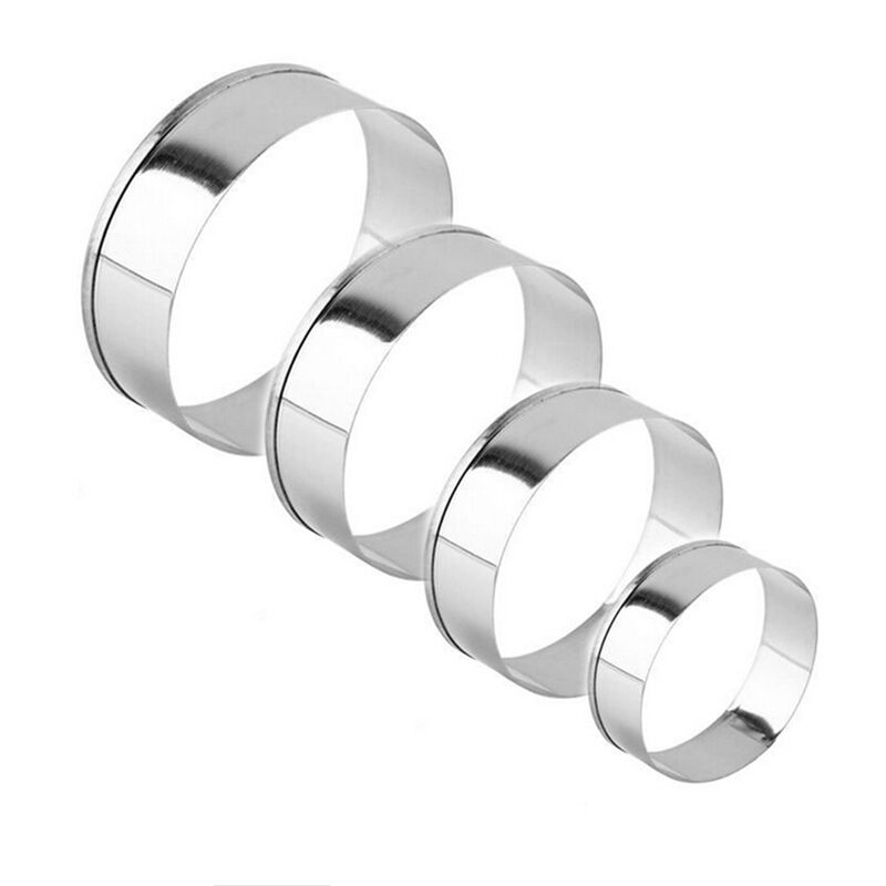 4 pcs Stainless Steel Round Circle Cookie Fondant Cake Mould Cutter Tool Hot WB