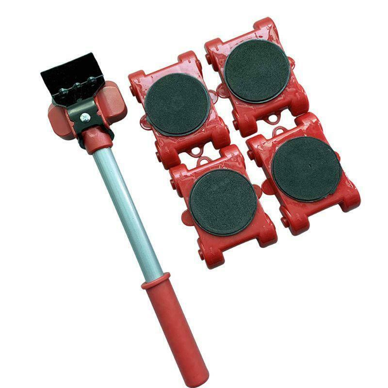 Furniture Mover Tool Transport Lifter Heavy Stuffs Moving 4 Wheeled Roller Bar