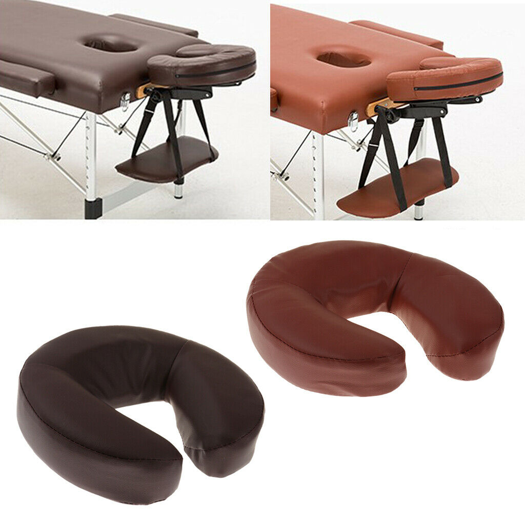 2Pcs Massage Table Bed Face Rest Down Cradle Cushion Pillows Pad Red+Brown