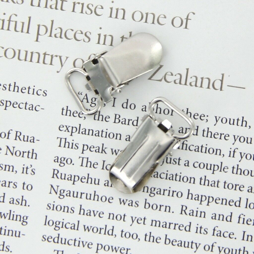 20x Pacifier Suspender Clips Metal Pacifier Clips for Making Holder 28x10mm