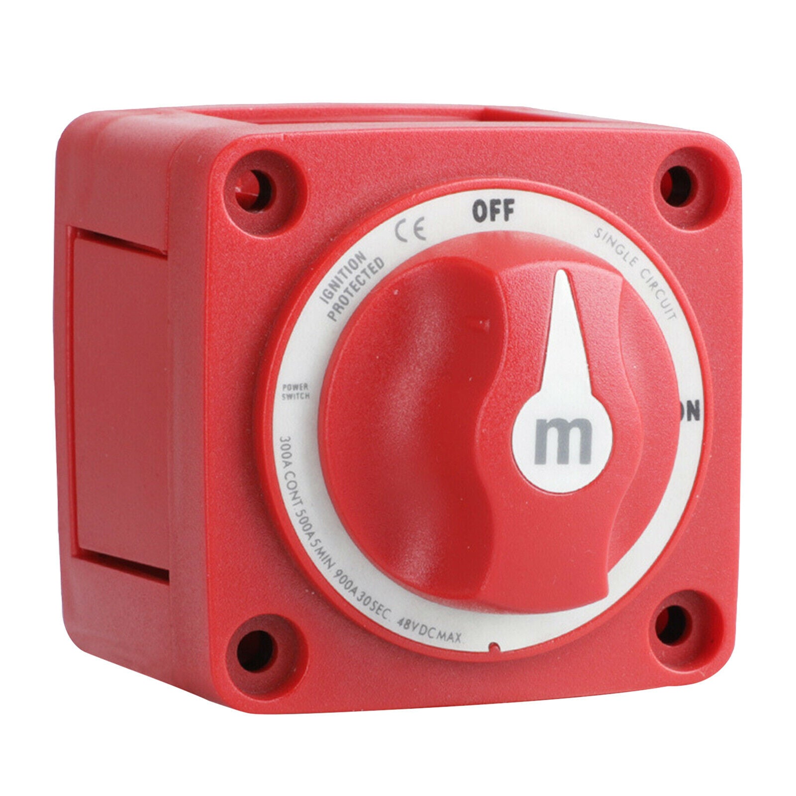 6006 Marine Battery Switch M SERIES On/Off 300A -Red 48V DC IP66 waterproof